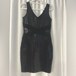 VENUS Black Sequin Mini Dress